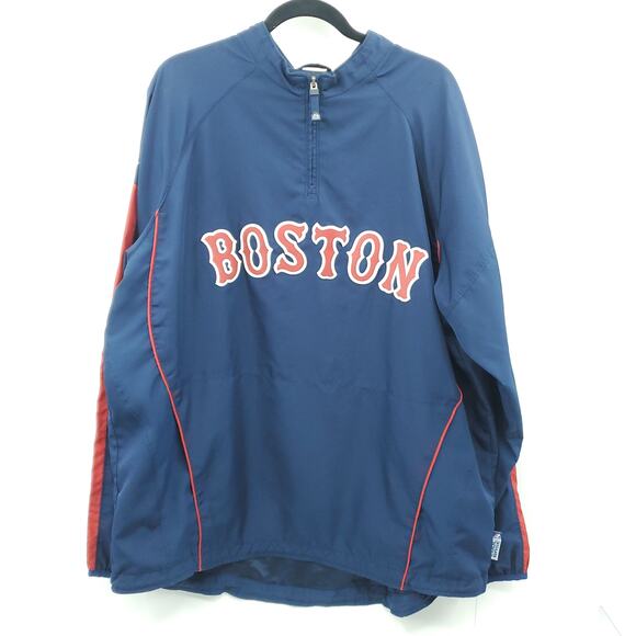 MLB Boston Red Sox Men's Majestic Windbreaker Jacket 1/4 Zip Cool Base XL - Picture 14 of 14